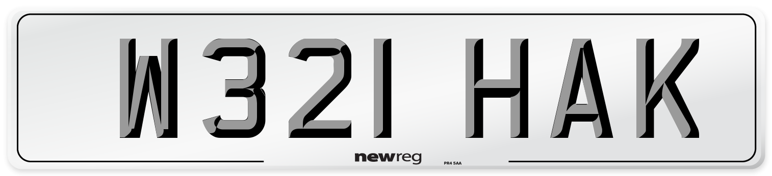 W321 HAK Number Plate from New Reg